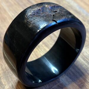 Vintage black horn chunky bangle